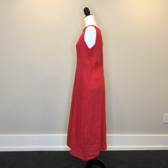 FINAL SALE! Red Linen Piazza Del Tempio Midi Dress - Picture 2 of 5
